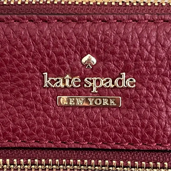Kate Spade Red Leather Crossbody Purse Gold Hardware - Picture 2 of 11